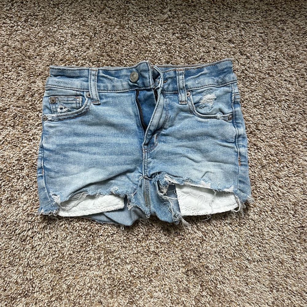 American Eagle Outfitters Blue Jean Shorts Distressed Cut-Off
